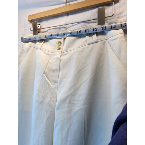 Poongin Pants Womens Medium White Wide Leg High Rise Button Up NO SIZE TAG - Picture 5 of 10
